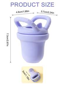 PopLittleOne 1pc Baby Silicone Food Supplement Pacifier Solid Baby Tableware Portable Baby Fruit Vegatable Feeder Teether Baby Food Feeder Pacifier - Multicolor - View 9