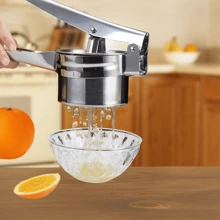 1pc/Set Stainless Steel Multi-Function Potato Masher And Manual Fruit Juice Extractor, Suitable For Home And Restaurant