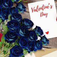 1PC/5PCS 人造花-绒布玫瑰，假植物家居房间装饰，秋季装饰，新娘花束，婚礼装饰，DIY 花环材料，生日派对装饰材料，家庭餐饮，客厅，花瓶，户外花园，春季装饰，情人节和新年礼物 - 寶藍色 - 查看 5