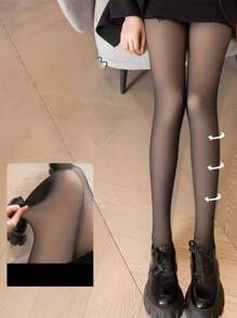 1pc 80g Women's Sexy Sheer Black Round Dot Tights, Autumn/Winter Pantyhose For Business & Sexy Look,Warm Bottoming Pants(Suitable For 15-25°C)