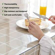 1pc Transparent PVC Soft Glass Desk Mat, Waterproof Oil-Proof Easy To Clean Study/Office Table Pad, Thickness 1.0mm - Transparent - View 7