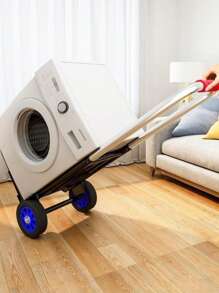 1 pieza Carrito de equipaje plegable para uso doméstico, carritos, carros de carga portátiles, carros pequeños para tirar de cargas pesadas, carros de uso doméstico para transportar mercancías, carros para mover mercancías en oficinas y carros para transportar mercancías en restaurantes. Plegable y fácil de almacenar, son la mejor opción para usuarios domésticos, de oficina y de restaurante para mover mercancías.