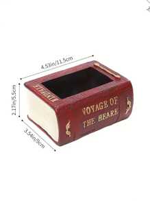 复古北欧风格多肉植物书本花盆，适合家庭、客厅、办公室装饰，送给爱书人的礼物 - 酒紅色 - 查看 8