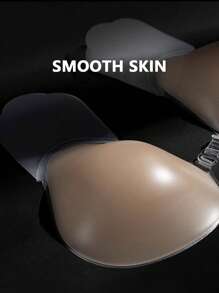 1 Pair Of Silicone Invisible Strapless Bras With Self-Adhesive Backless Push-Up Cups - Apricot - View 2