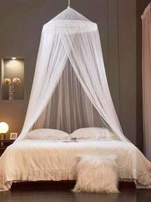 Mosquito Net, Ceiling Hanging Mosquito Net, 4-Door Mosquito Net, Hanging Style Anti-Mosquito Net, Home Bedroom Palace Floor Net Curtain, Suitable For Most Beds Under 1.5M, Bedroom Outdoor Decoration, Children/Baby/Adult Bed Decor, No Light Strip