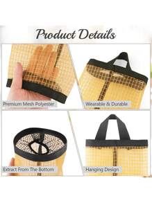 5/2/1pc Storage And Organization Plastic Bag Rack Grocery Bag Rack Mesh Hanging Storage Bag Dispenser Foldable Breathable Washable Woven Mesh Bag Accessories Easter Gift - Multicolor - View 10