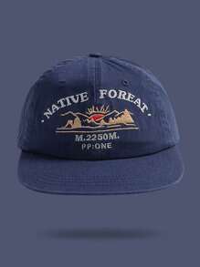 Gorra de béisbol plana casual unisex con bordado, estilo streetwear con un diseño de letras interesante