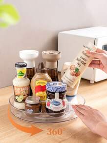 1 件旋转厨房储物架，Slouchy Susan 转盘收纳架，适用于厨房台面、冰箱、橱柜、食品储藏室、厨房储物和整理、餐桌装饰、节日礼物 - 無色 - 查看 5