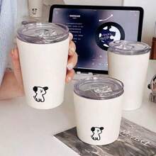 1 件可爱狗不锈钢真空水瓶，保温咖啡杯，夏季和冬季饮品，旅行配件，礼物，汽车保温杯 - 彩色 - 查看 3