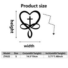1pc Cross And Heart Shaped Iron Ornament - Suitable For Indoor/Outdoor, Applicable For Living Room, Patio And Balcony, Home Decor, Room Decor, Wall Decor Gifts Birthday Graduation