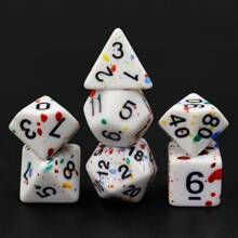 7 件装亚克力彩色多面骰子套装，带黑色数字，适合作为角色扮演游戏爱好者的生日礼物 - 彩色 - 查看 3