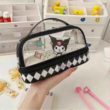 Sanrio 1pc Large Capacity Hello Kitty Pencil Case - Fun Cartoon Design With Kuromi, My Melody, And Cinnamoroll - , Portable Stationery Storage Box Suitable For School, Office, And Travel (Some Accessories Come In Random Colors)