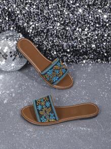 Klassische, vielseitige Sandaletten mit niedrigem Absatz, runder Zehenpartie und Riemen, lässige, leichte und bequeme Damen-Outdoorschuhe zum Schlupfanziehen, Sommer