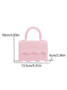 1 Pc New Mini Solid Color Simple Pu Material Handbag For Girls, Interchangeable Metal Strap, Crossbody And Handheld, Fashionable And Elegant For Parties, Shopping, Banquets, Eid Gift