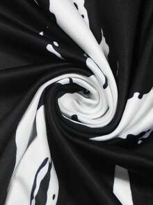 女士多色拼接连衣裙，深V领和收腰设计，优雅大方，适合外出就餐、购物等各种场合。 - 黑與白 - 查看 10