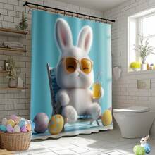 1/4 件春季复活节快乐彩绘鸡蛋、兔子、蝴蝶、五颜六色的花朵、草地。母亲节总统日浴帘套装防水时尚实用印花浴帘套装适用于家庭装饰每个浴室淋浴房浴缸婚礼、庆祝、旅行、便携、露营、商务旅行母亲节鲜花、给妈妈的个性化礼物、最后一分钟的礼物、母亲节创意、母亲节礼物、给妈妈的手工卡片、50 美元以下的最佳母亲节礼物