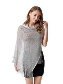 1pc 210*50cm Silk-Like Openwork Scarf/Shawl, Dual-Use Summer Headscarf & Shoulder Wrap, Gold Color