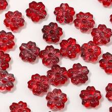 10/50pcs 14mm Glass Cherry Blossom Beads-For Jewelry Making, DIY Crafts, Necklaces, Bracelets - Transparent Multicolor Glass Bead