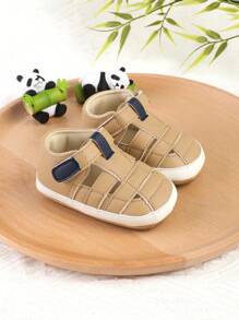 1 Pair Infant/Toddler Breathable Mesh Hook & Loop Design Sandals, Suitable For 0-1 Year Old Infant Boys/Girls, Fit For Summer, Spring & Autumn - Apricot - View 2