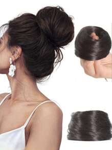 Tóc giả tổng hợp 3 inch búi với dây chun đàn hồi quấn quanh phần sau tóc để kéo dài vòng tóc giả và tạo kiểu cho tóc đen và vàng của phụ nữ, dây buộc tóc đuôi ngựa, dây thun buộc tóc, dây chun buộc tóc, dây buộc tóc - Nhiều màu - Xem 20