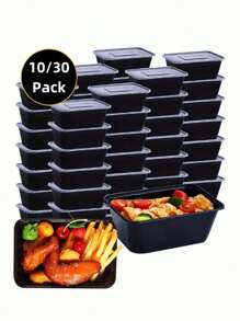 30 Sets Of Meal Preparation Containers With Lids, 750ml Microwaveable Boxes, Two Styles (Assorted Shipment),Disposable Lunch Boxes, PP Material, Stackable, Freezer Dishwasher Friendly,For Home Kitchen Restaurant Take Away Picnic, Kitchenware