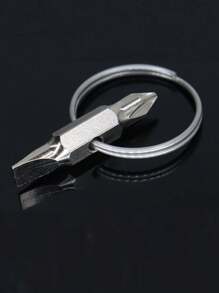 1pc Keychain Screwdriver Bit With Phillips And Flat Head Small Pocket EDC Tool Multi-Functional Keychain Repair Tool