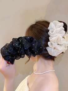 1pc Elegant Luxury Casual Personalized Mesh Rhinestone Super Large Puff Tulle Butterfly Clip, Suitable For Daily Wear Hair Claws Claw Clips Hair Clips Hair Jaw Clip Hair Clamps Hair Clutch Hair Catcher Clip