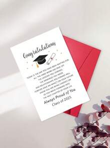 1pc Graduation Congratulations Card For Class Of 2025, Encouragement And Proud Of You Note, Premium Paper, Suitable For Friends, Teachers, And Classmates, With Envelope, For 14+ Age Group - Multicolor - View 4