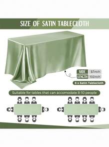 1pc Luxury Satin Tablecloth, 102x57 Inch Rectangular Polyester Table Top Cover, Solid Color, Woven, Suitable For Christmas, Party, Banquet And Wedding