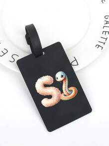 Animal Pattern Initials A-Z, First Letter Luggage Tag Pvc Luggage Tag, Fashionable Animal Design, First Letter Of Name, Carnival Cruise Luggage Tag Personalized Luggage Tag Cute Luggage Tag Id Card Address Card Boarding Pass Portable Luggage Tag Travel Enthusiasts Preferred Gift, Travel Luggage Tag,Baggage Tag,Suitcase Tag,Mother's Day, Best Gift For Travel Enthusiasts. - Black - View 7