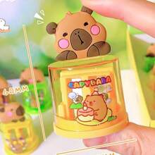 创意新品水豚双孔卷笔刀，设计适合青少年，便携式手动旋转卷笔刀，卡通可爱，批发