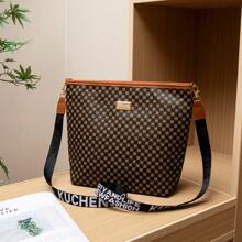 Vintage Retro Floral Tote Bag, Large Capacity Simple Design, Polyester Lining, Suitable For Daily Commute, - Multicolor - View 9