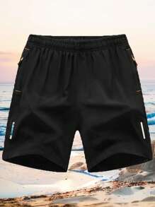 Quần short chạy bộ ngoài trời nhẹ cho nam mùa hè - màu đen - Xem 2