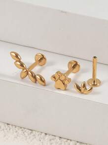 1 pièce Boucles d'oreilles clous en acier inoxydable en forme de serpent, étoile, cartilage tragus, hélix pour hommes et femmes, bijoux de piercing pour hélix et cartilage