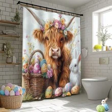 1/4 件春季复活节快乐彩绘鸡蛋、兔子、蝴蝶、五颜六色的花朵、草地。母亲节总统日浴帘套装防水时尚实用印花浴帘套装适用于家庭装饰每个浴室淋浴房浴缸婚礼、庆祝、旅行、便携、露营、商务旅行母亲节鲜花、给妈妈的个性化礼物、最后一分钟的礼物、母亲节创意、母亲节礼物、给妈妈的手工卡片、50 美元以下的最佳母亲节礼物