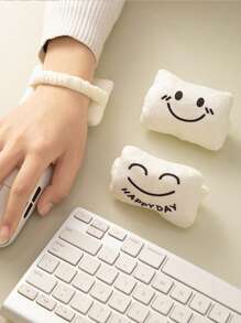 Mini oreiller de support de poignet avec expression mignonne. Réduit la fatigue, protection anti-usure du poignet, tapis de souris pour fournitures de bureau. Confortable.