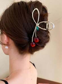 1 st. Vrouwen Haarklem Eenvoudige Elegante Kersengreep Grote Haarknot Clip Achterkant Haarklem Premium Touch Haarklem Hoofddeksel Haaraccessoires