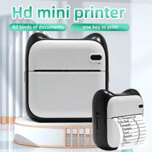 Mini Printer Sticker Thermal Printer With Rolls Thermal Printing Paper, Blue-Tooth Portable Phone Printer,Study Printer For Pictures, Photos, Journals, DIY, Compatible With Phone & Tablet