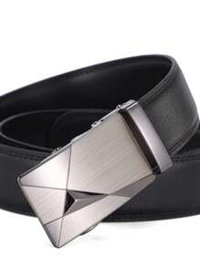 Men's Belt Luxury Leather Ratchet Buckle Wide Large 1.20 CMCasualPU LeatherBuckle - 銀 - 查看 3