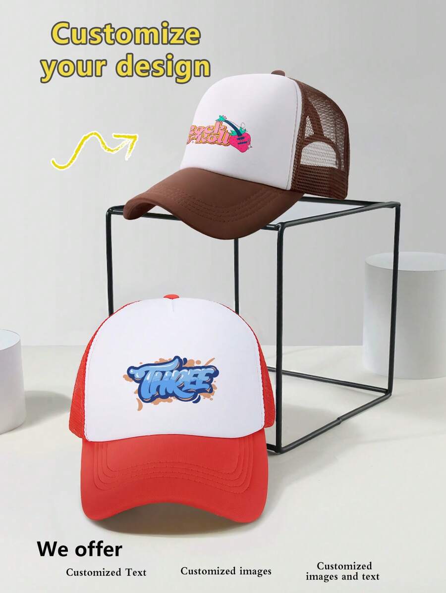 1pc Custom Printable Baseball Cap, Personalized Dad Hat, Unisex Baseball Cap, Sun Protection Hat, Suitable For Parties, Festivals, Social Clubs, Unisex Baseball Cap - Pattern and Text Customization - View 1