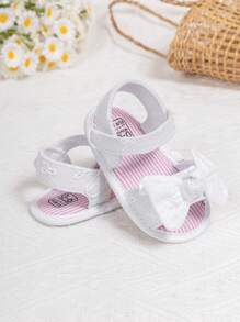 婴儿可爱蝴蝶结沙滩度假夏季凉鞋 - 白色 - 查看 4