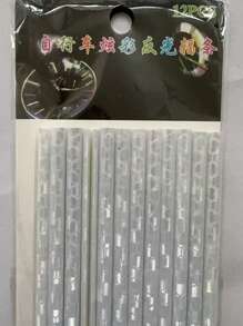 12 Stücke/Tasche Speichen Reflektive Aufkleber Rohrstreifen, Warnlicht zum Selbermachen 7,5cm MTB Fahrrad Reflektor Reflektierendes Sicherheits-Kit