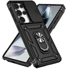 Military Push Window + Magnetic Adsorption + Stand, Multifunctional And Practical Minimalist Design Waterproof Shockproof Anti-Fall Scratch Resistant - Black - View 2