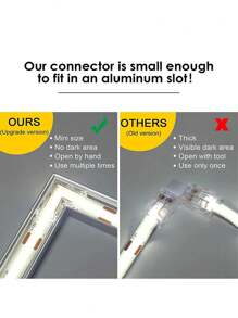 10 Pcs 2Pin L-Shaped COB LED Connectors 8mm Strip To Strip Solderless Corner Connector For 2pin COB LED Strip Lights - White - View 4