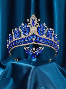 Rhinestone Leaf Wedding Tiara Headband For Brides, Rose Gold Crown Headband For Pageants Wedding Prom Birthday - Multicolor - View 17