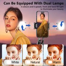 Tripé Multifuncional Expansível com Bastão de Selfie de Alumínio e Controle Remoto Bluetooth, Suporte de Telefone para Câmera de Luz, Compatível com Todos os e Android, Para Férias de Verão, Viagem, Luz de Preenchimento, Atividades ao Ar Livre, Transmissão Ao Vivo