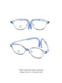 1pc Kids Oval-Shaped Eyeglasses, Cute School Style With Flexible Temples, Comfortable Wear For Boys & Girls - Blue Light Blocking Glasses - View 12