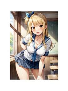 1 pièce Affiche de la canevas de peinture murale du personnage sexy de l'anime Lucy Heartfilia. Poster pour la décoration murale du salon, décoration de la maison. Peinture sans cadre. - Multicolore - Voir 24