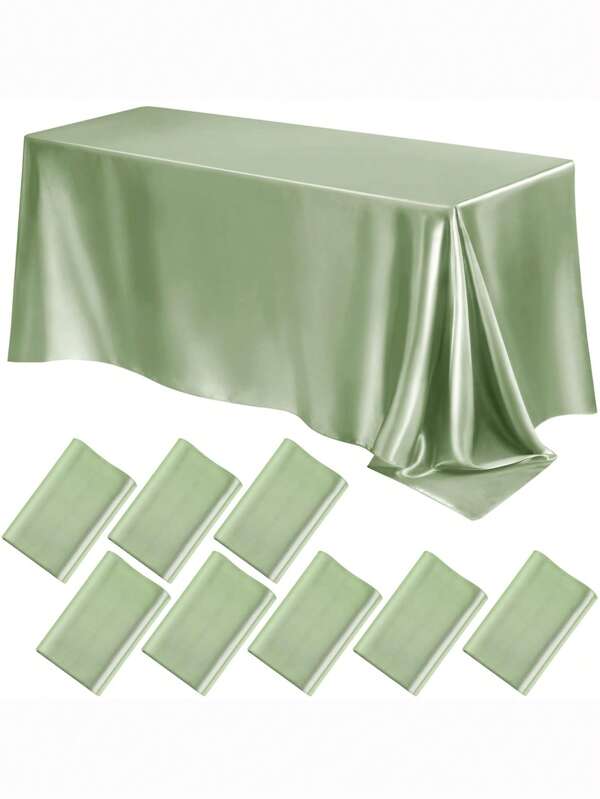 1 Stück Luxus Satin Tischdecke, 102x57 Zoll rechteckige Polyester Tischdecke, unifarben, gewebt, geeignet für Weihnachten, Partys, Bankette und Hochzeiten