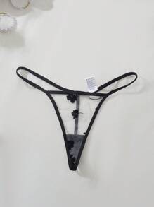 Set de 2 piezas de lencería sexy para mujer con cierre delantero de malla y diseño floral, adecuado para el Día de San Valentín, citas, fiestas festivas
